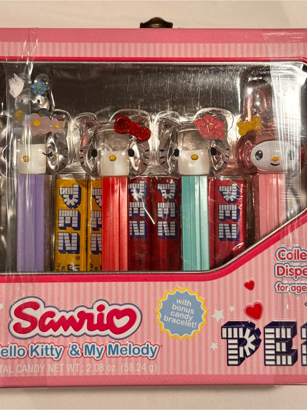Sanrio Hello Kitty & My Melody PEZ Dispenser Gift Set - Pink, Red, Teal, Purple